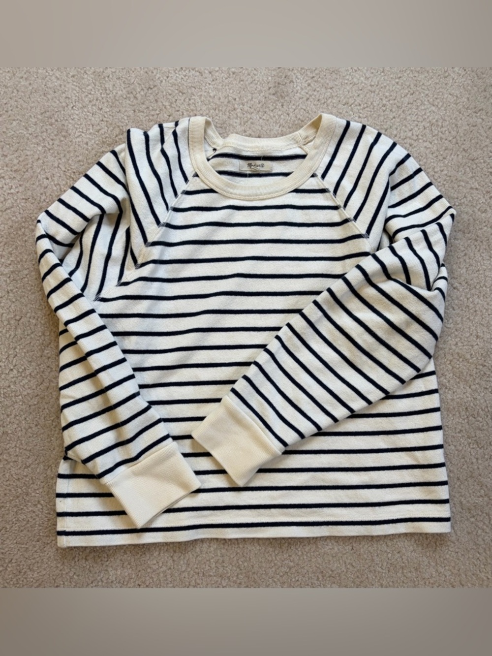 Madewell Women Luxe Raglan Sweater, Dark Nightfall, large